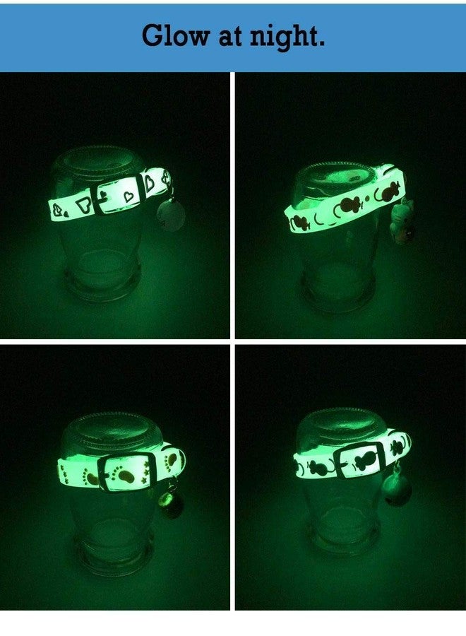 Pet Guard Adjustable Reflective Collar Safety Buckle with Bells for Pet Puppy, Cat,Kitten Pet Glowing Collars with Bells Glow at Night Dogs Cats Light Luminous Necklace (RED, Pack of 1) - Image 3